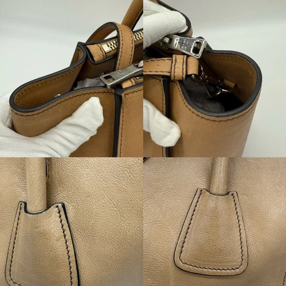 Authentic Prada light brown Calfskin leather tote - Picture 8 of 15